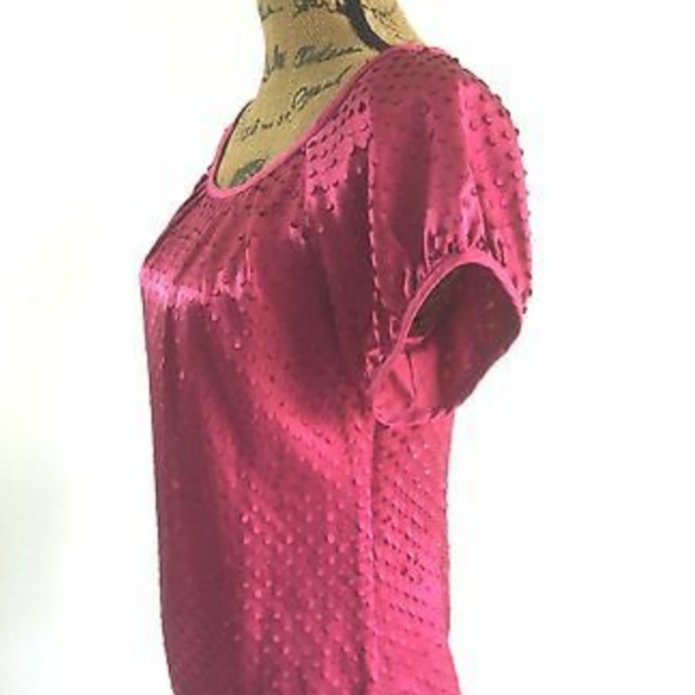 Hilton Hollis Fuchsia Pink Textured Silk Blouse